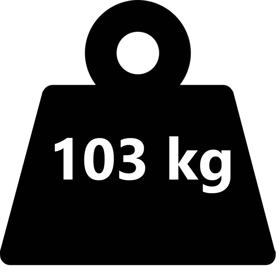 Våbenskab på 103 kg