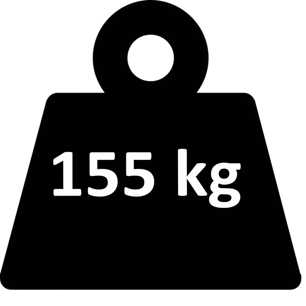 Våbenskab på 155 kg