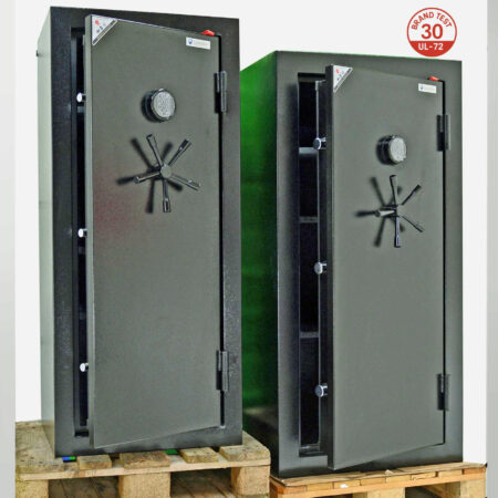 Pengeskab til gulvmontering. Brandsikkert
