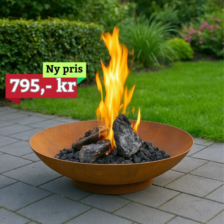 Stort bålfad i Corten