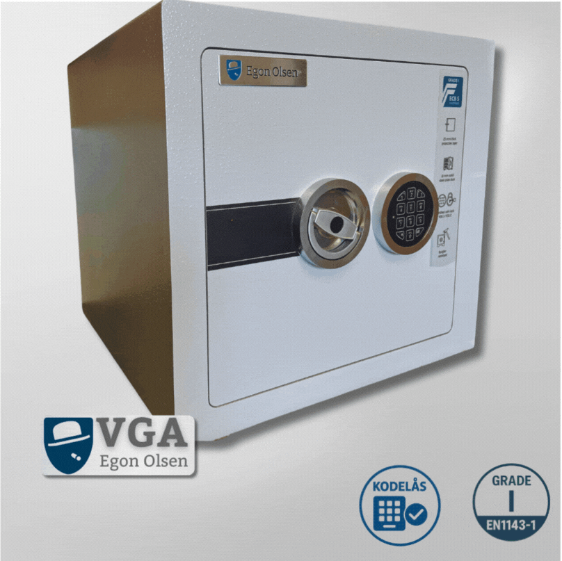 Rummeligt pengeskab certificeret i GRADE 1