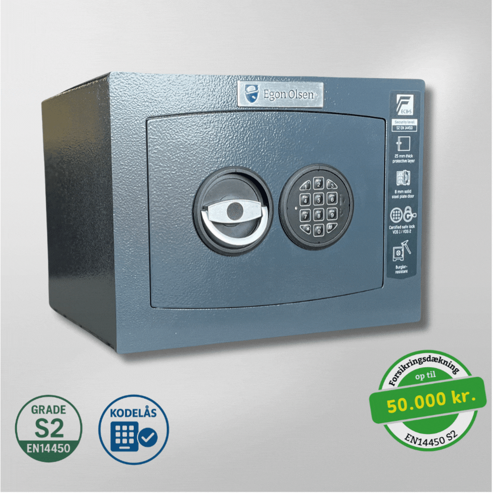Pengeskab velgenet til hjemmet. Certificeret