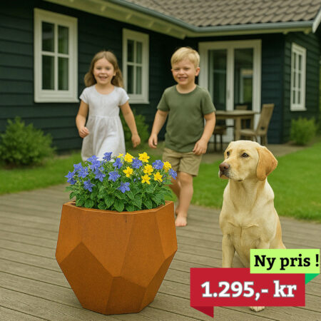 Corten blomster krukke