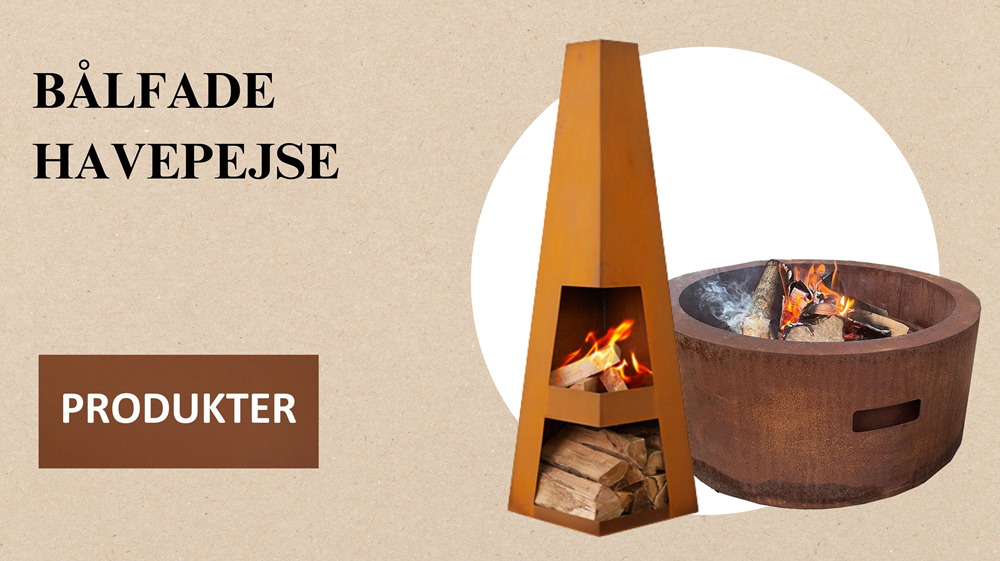 Corten bålfade og havepejse