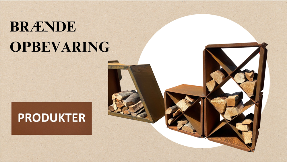 Corten brændeopbevaring