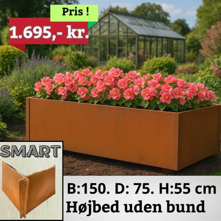 Stor højbed i Corten stål 3 mm | Uden bund & nem samlin