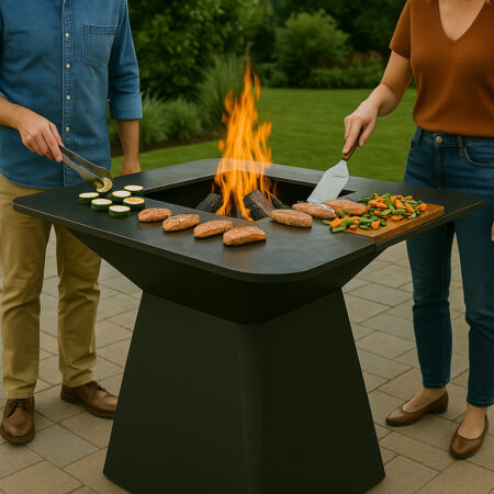 Brændegrill i Corten