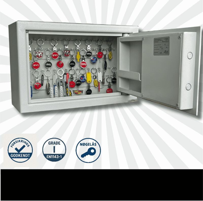 sikkert nøgleskab Ideel løsning til sikker opbevaring af bilnøgler hos bilforhandlere