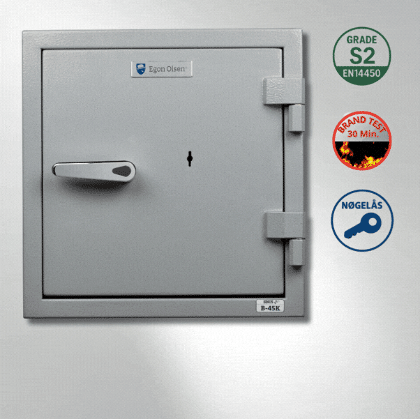 Egon Olsen pengeskab med nøglelås