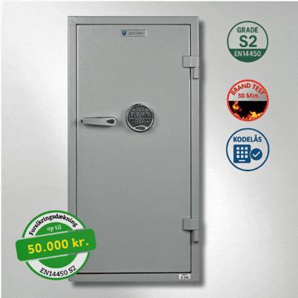 Sort og solidt kvalitets pengeskab fra Egon Olsen