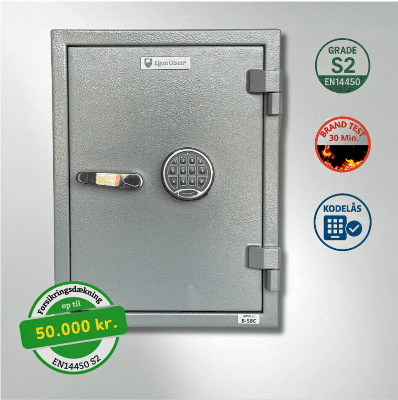 EN14450 S2 tyveritestet. Egon Olsen Pengeskab