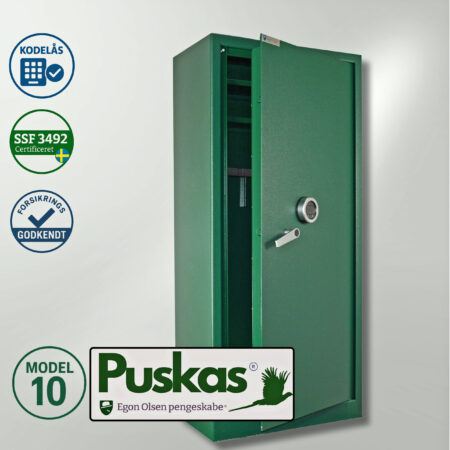 • Våbenskab SSF 3495 med kodelås (VdS klasse 1) og indvendige hængsler