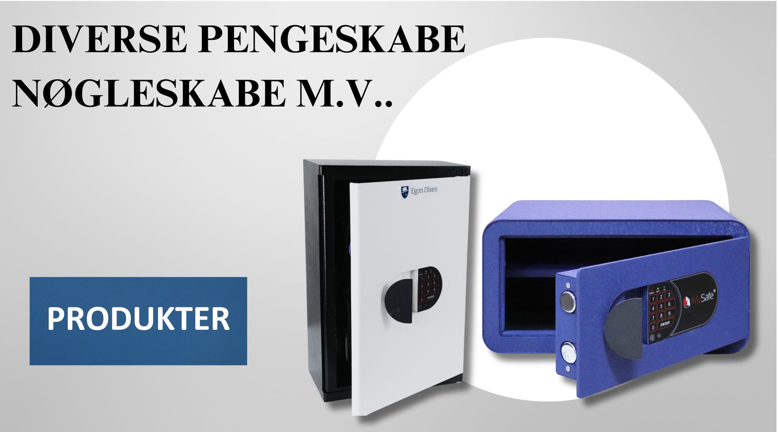 Diverse pengeskabe og nøgleskabe
