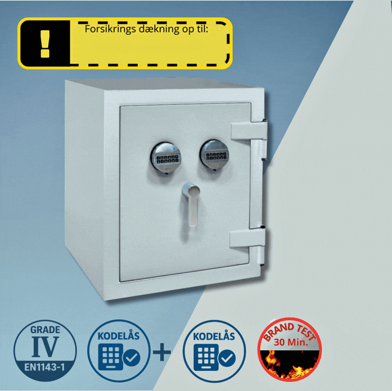 EN1143-1 GRADE IV pengeskab med kode lås
