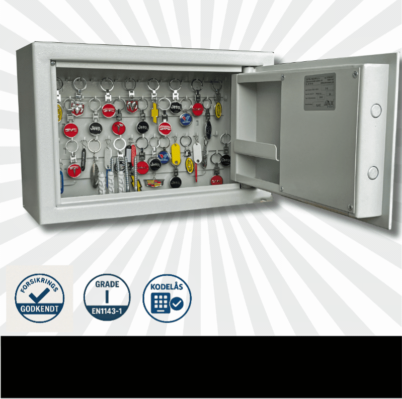 Nøgleskab erhverv | EN1143-1 Grade 1 | Sikker nøgleopbevaring